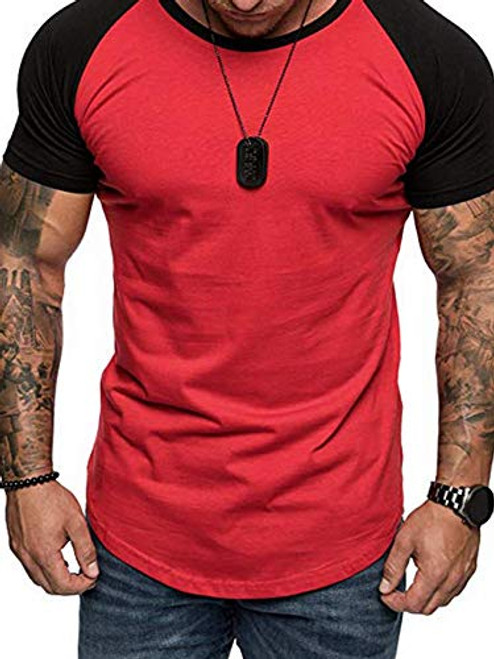 rrhss Mens Muscle Gym T-Shirts Short Sleeve Workout Athletic Bodybuilding Cotton Tee Red rrhss Mens Muscle Gym T-Shirts Short Sleeve Workout Athletic Bodybuilding Cotton Tee Red