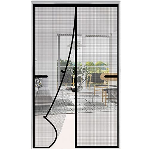 Magnetic Screen Door 36x78 inch Heavy Duty Magnetic Curtain Door Reinforced Fiberglass Mesh Curtain Door Full Frame Hands Free Pets Friendly