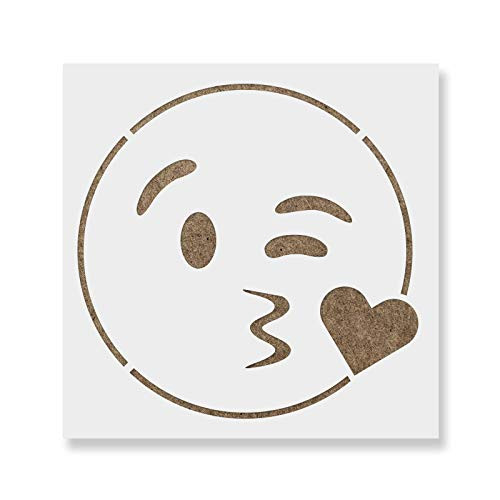 Emoji Blowing Kiss Stencil Template - Reusable Stencils for Painting in Small  and  Large Sizes