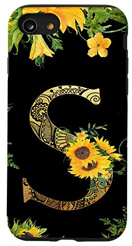 iPhone SE -2020- - 7 - 8 Sunflower Letter S Monogrammed Initial Case