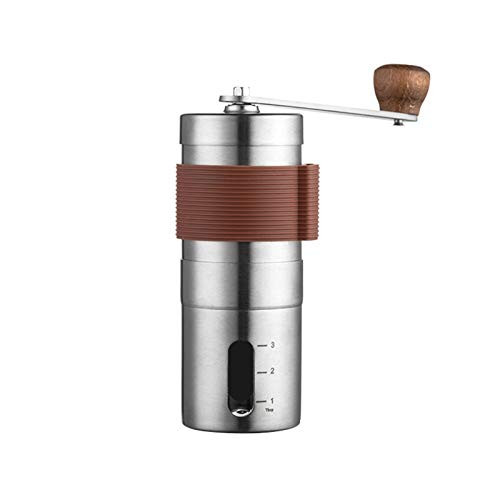 LEAQU Manual Coffee Grinder with Adjustable Setting - Conical Burr Mill and Brushed Stainless Steel Whole Bean Burr Coffee Grinder for Aeropress Drip Coffee Espresso French Press Turkish Brew LEAQU Manual Coffee Grinder with Adjustable Setting - Conical Burr Mill and Brushed Stainless Steel Whole Bean Burr Coffee Grinder for Aeropress Drip Coffee Espresso French Press Turkish Brew