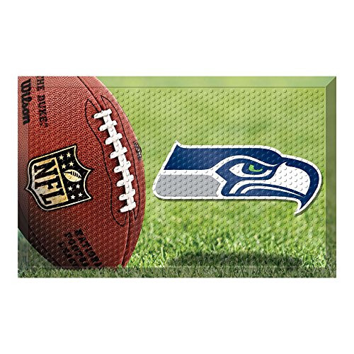 FANMATS 18994 Team Color 19" x 30" Seattle Seahawks Scraper Mat -NFL Ball-