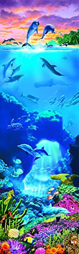 Posterazzi Dolphin Panel Poster Print by Steve Crisp -18 x 9-