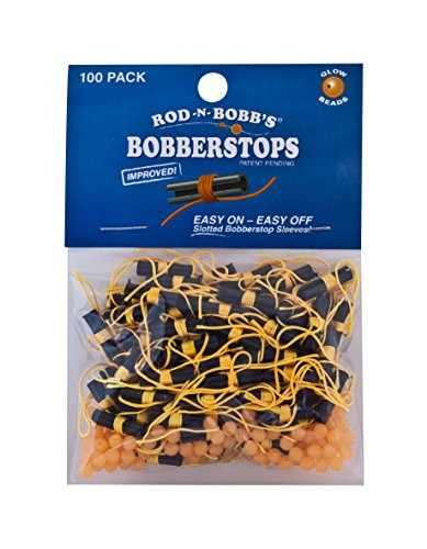 Rod-N-Bobb's Bobberstops  and  Glow Beads - Orange - 100 Pack