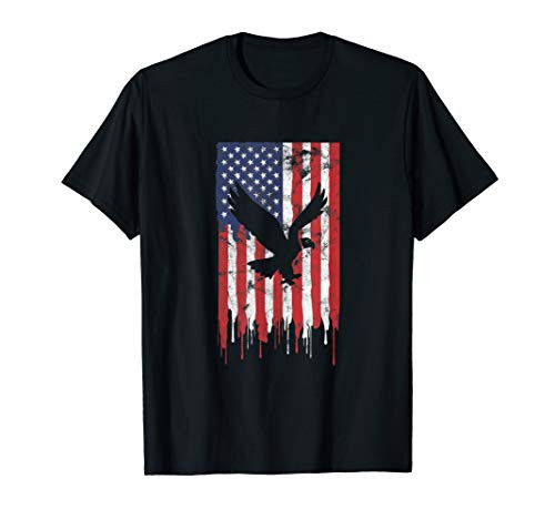 Dripping Paint American Flag and Eagle - July 4th T-Shirt Dripping Paint American Flag and Eagle - July 4th T-Shirt