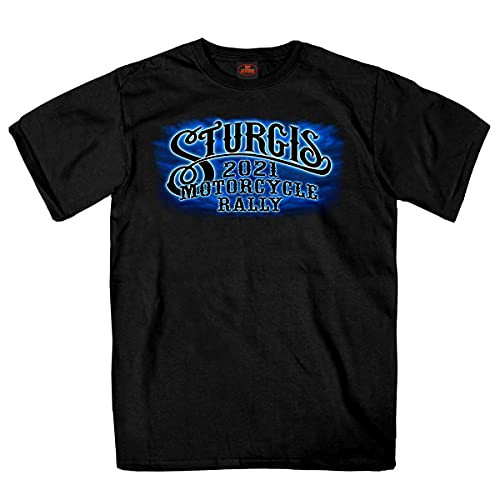 Official 2021 Sturgis SPM1941 Men?s Motorcycle Rally #1 Design American Spirit Short Sleeve Black T-Shirt - Medium