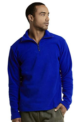 Knocker Men's Polar Fleece Quarter Zip Pullover -S Royal Blue-