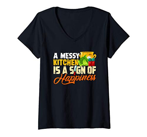 Womens Chef Cook BBQ Grill Pizza Kitchen Cooking Barbecue V-Neck T-Shirt