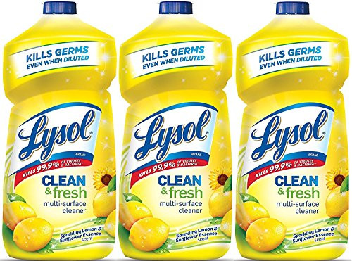 Lysol Clean  and  Fresh Multi-Surface Cleaner Lemon  and  Sunflower 120oz -3X40oz- -3 Pack-120 oz--