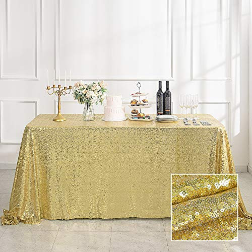 50"x80" Gold Sequin Tablecloth Rectangular Glitter Gold Table Cloths for Birthday Wedding Bridal Baby Shower Party Decorations 50"x80" Gold Sequin Tablecloth Rectangular Glitter Gold Table Cloths for Birthday Wedding Bridal Baby Shower Party Decorations