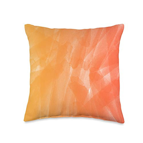 YO! Cool Design Gift Abstract Color Pattern Orange Yellow Paint Throw Pillow 16x16 Multicolor