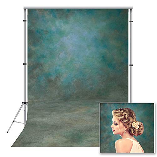 Miktwe 5X7ft Polyester Vintage Old Master Dark Green and Blue Photography Backdrop Modern Abstract Texture Photo Background for Professional Portrait Photographers Studio Booth Props