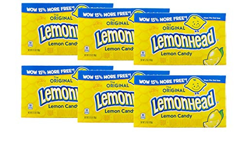 Lemonhead Original Lemon Candy -6 Pack Total of 34.5oz-