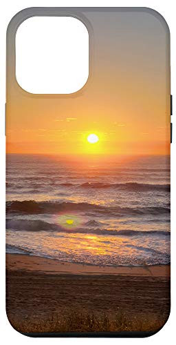 iPhone 12 Pro Max Ocean Waves Beach Theme Sunrise Phone Case Orange Hue Case