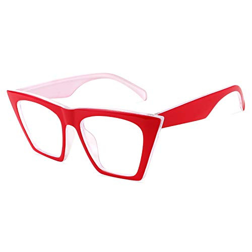FEISEDY Square Cat Eye Reading Glasses Blue Light Blocking Women Fashion Cateye Reader Anti Glare Digital Eyestrain B2604 Red 1.5x FEISEDY Square Cat Eye Reading Glasses Blue Light Blocking Women Fashion Cateye Reader Anti Glare Digital Eyestrain B2604 Red 1.5x