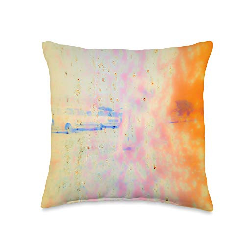 YO! Cool Design Gift Abstract Color Pattern Vintage Pink Yellow Throw Pillow 16x16 Multicolor