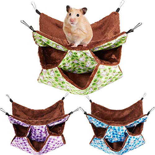 3 Pieces Small Pet Cage Hammock Small Animal Hanging Hammock 3 Tier Pet Hanging Bed Small Animal Cage Accessories Bedding for Hamster Parrot Sugar Glider Ferrets Rat Chinchilla Playing and Sleeping 3 Pieces Small Pet Cage Hammock Small Animal Hanging Hammock 3 Tier Pet Hanging Bed Small Animal Cage Accessories Bedding for Hamster Parrot Sugar Glider Ferrets Rat Chinchilla Playing and Sleeping