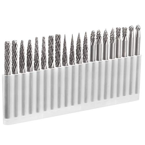 CBTOEN 20 PCS Carbide Burr Set 1-8 Inch Shank Double Cut Tungsten Carbide Rotary Burrs Die Grinder Bits for Carving Polishing Engraving and Drilling CBTOEN 20 PCS Carbide Burr Set 1-8 Inch Shank Double Cut Tungsten Carbide Rotary Burrs Die Grinder Bits for Carving Polishing Engraving and Drilling