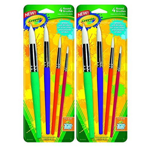 Crayola Big Paint Brushes -4 Count Round- Great for Kids - 2 Pack Crayola Big Paint Brushes -4 Count Round- Great for Kids - 2 Pack