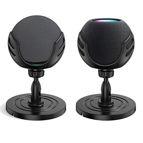 HIJIAO Stand for Echo Dot 4th-Homepod Mini  Table Holder for Echo Dot 4th Generation  and Apple Homepod Mini 360° Adjustable -Black-