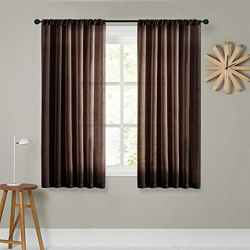 MRTREES Brown Sheer Curtains 72 inches Long Living Room Curtain Sheers Bedroom Transparent Voile Panels Drapes Rod Pocket Light Filtering Window Treatments 2 Panels