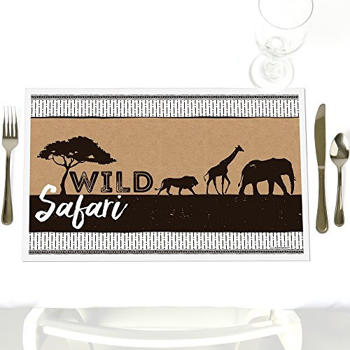 Wild Safari - Party Table Decorations - African Jungle Adventure Birthday Party or Baby Shower Placemats - Set of 12 Wild Safari - Party Table Decorations - African Jungle Adventure Birthday Party or Baby Shower Placemats - Set of 12