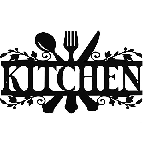 Kitchen Metal Sign Rustic Metal Kitchen Wall Decor Sign Country Farmhouse Decoration for Your Home Kitchen or Dining Room 14 x 8.8 Inches -Classic Style-