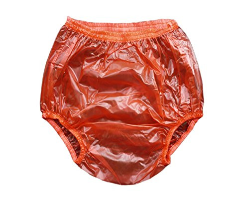 Haian Adult Incontinence Pull-on Plastic Pants PVC Pants 3 Pack -Small Transparent Red-