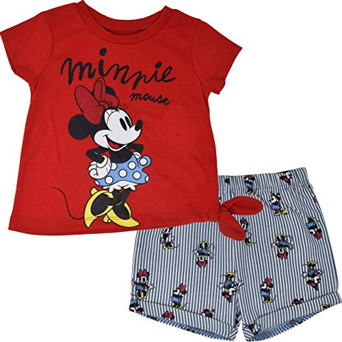 Disney Minnie Mouse Baby Girls T-Shirt and Shorts Set with Tie-Knot 18 Months
