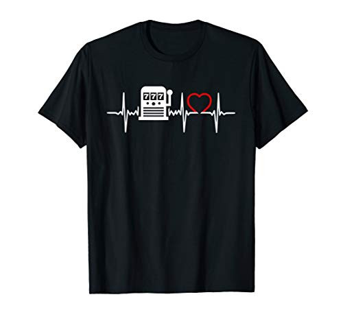 Slot Machine Casino Heartbeat T Shirt Gift For Gambler Tee T-Shirt
