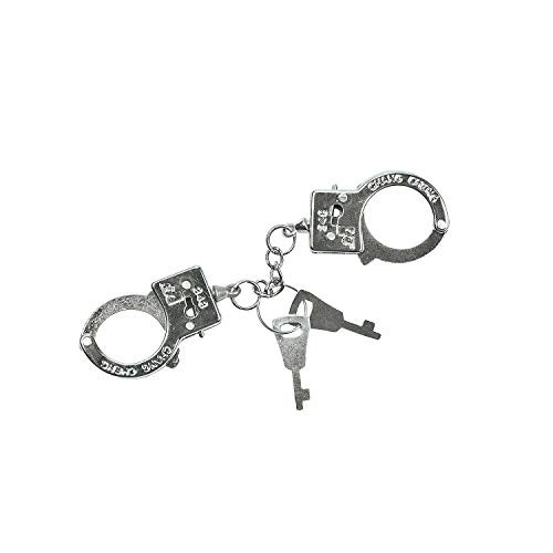 Fun Express Mini Thumb Finger Cuffs -24 Pack- Metal Handcuff with 2 Keys. Safety Release Button. Bullet Points