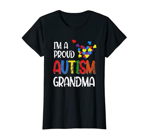 Womens I'm A Proud Autism Grandma Autism Awareness Costume Heart T-Shirt Womens I'm A Proud Autism Grandma Autism Awareness Costume Heart T-Shirt
