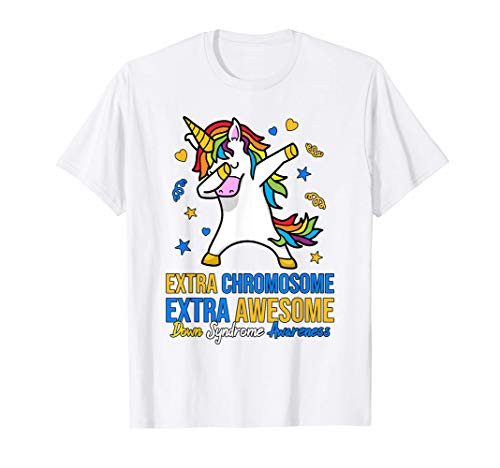 Extra Chromosome Down Syndrome Awareness Awesome Unicorn T21 T-Shirt