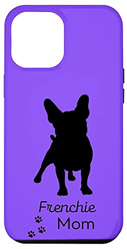 iPhone 12 Pro Max Cute French Bulldog With Paw Prints On Purple Background Case