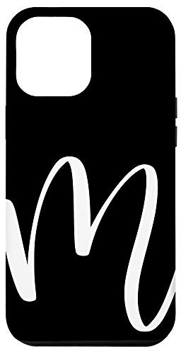 iPhone 12 Pro Max Black  and  White Personalized Phone Cases with Letter MInitial Case