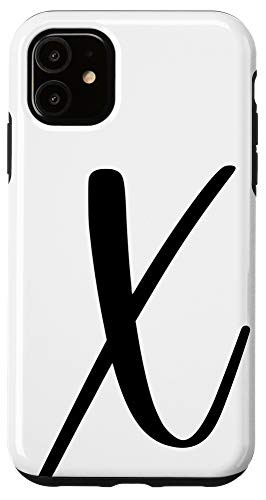iPhone 11 White  and  Black Personalized Phone Cases with Letter XInitial Case