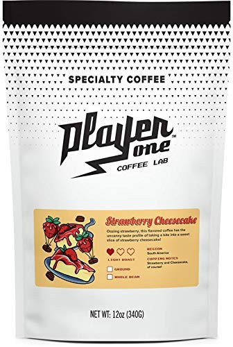 Player One Coffee 12oz Strawberry Cheesecake Flavored Coffee Low Acid Fresh Roasted Coffee -Ground-