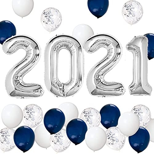 Graduation Party Supplies 2021 Decorations Kit Silver 2021 Balloons Navy Blue Silver and White Balloons Set Navy Blue and Silver Graduation Decorations 2021 Graduation Party Supplies 2021 Decorations Kit Silver 2021 Balloons Navy Blue Silver and White Balloons Set Navy Blue and Silver Graduation Decorations 2021