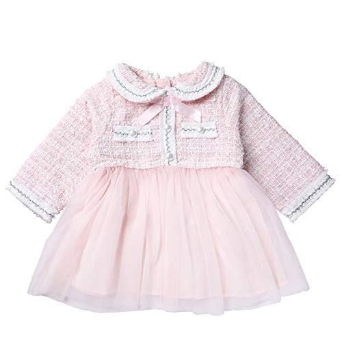 Baby Girls' Long-Sleeve Tulle Princess Dress Casual Pink Color One-Piece Dress Outfits Toddler Spring Fall Playwear Clothes Skirt -3-4T Pink- Baby Girls' Long-Sleeve Tulle Princess Dress Casual Pink Color One-Piece Dress Outfits Toddler Spring Fall Playwear Clothes Skirt -3-4T Pink-