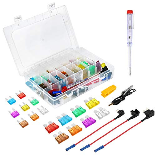 Mini Fuses Assortment Kit YASUOA 160pcs Car Fuses Assortment Kit Mini and Standard-2A-3A-5A-7.5A-10A-15A-20A-25A-30A-35A-40A- Automotive Fuses with Circuit Tester Fuses Puller for Car Truck