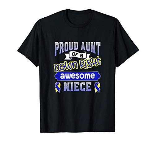 Down Syndrome Day Proud Aunt Awesome Niece Ribbon Graphic T-Shirt