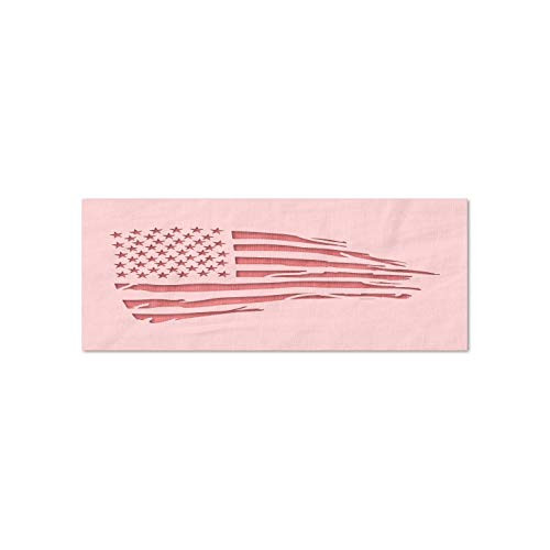 Stencil Stop Distressed American Flag Stencil - Reusable for DIY Projects Painting Drawing Crafts - 14 Mil Mylar Plastic -12 x 3.5 inches-
