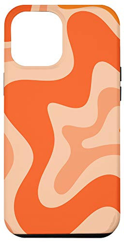 iPhone 12 Pro Max Retro Liquid Swirl Abstract Pattern in Orange Case