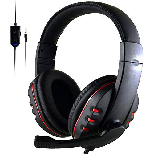 Gaming Headset with Microphone Stereo Surround Sound Over Ear Gaming Headphones Noise Cancelling 3.5mm Wired for Laptop PC PS4 Xbox
