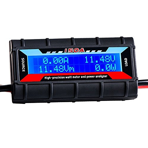 Rcharlance 150A RC Watt Meter Power Analyzer High Precision FT08 Battery Voltage Amp Meter with Backlight LCD Balancer 60V Model Tester