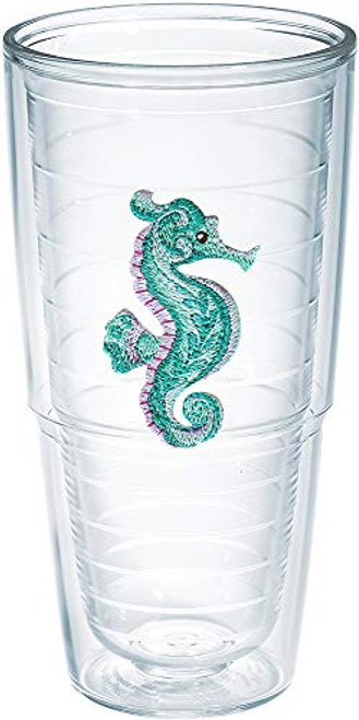 Tervis Purple Teal Seahorse Made in USA Double Walled Insulated Tumbler 24oz - No Lid Clear Tervis Purple Teal Seahorse Made in USA Double Walled Insulated Tumbler 24oz - No Lid Clear