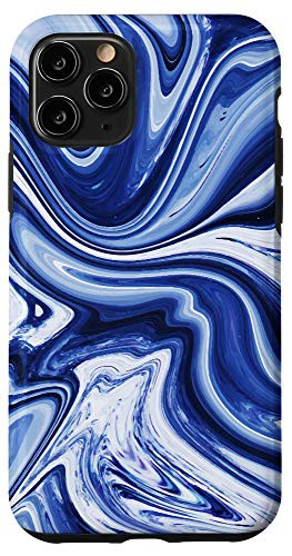 iPhone 11 Pro Paint Artistic Art Blue White Pattern IX Aesthetic Case