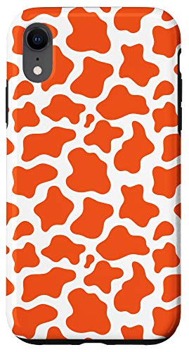 iPhone XR Cow Print Orange And White Animal Phone Case