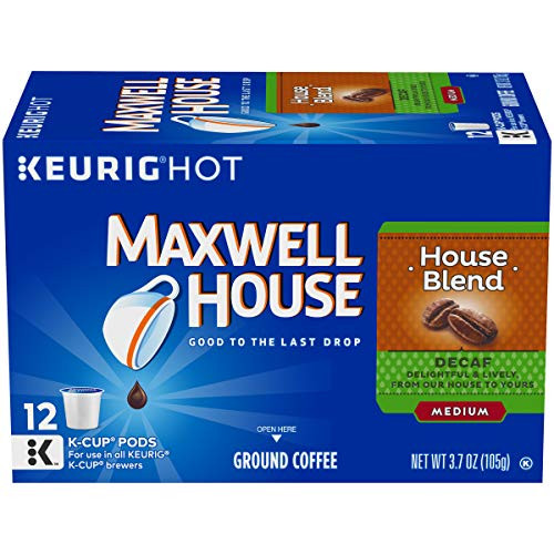 Maxwell House Decaffeinated House Blend Coffee K-Cup Pods, 12 count