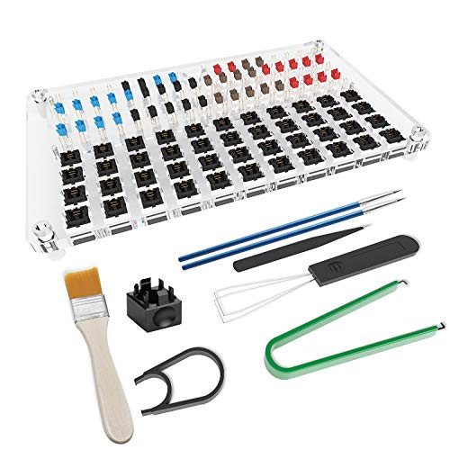 Switch Tester Opener 44 Key Mechanical Keyboard Switch Lube Station Acrylic with Keycaps Switch Puller for Lubing Cherry Gateron Keyboard Switch DIY Enhanced Feel -44 Switch Key-
